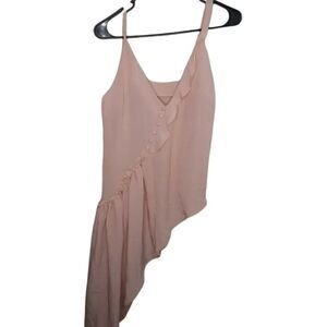 ASOS Tall Asymmetrical Ruffle Top with Button Accents sz 6 NWT